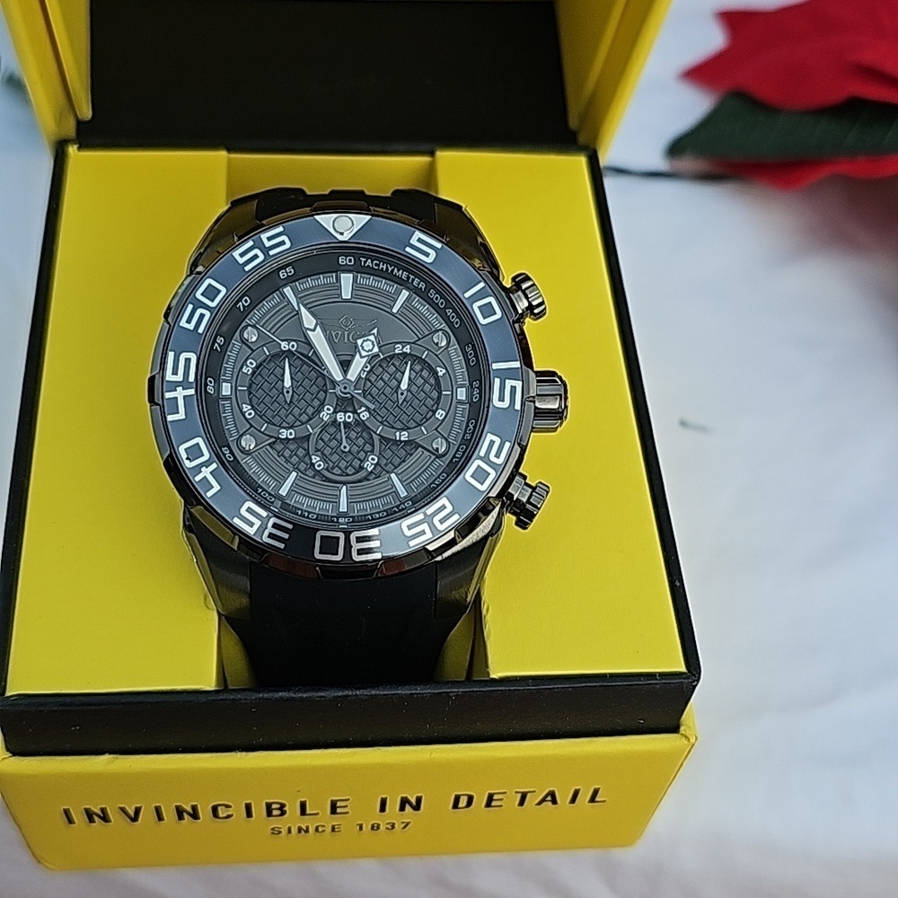 MENS BLACK n CHARCOAL 50MM INVICTA SPEEDWAY WATCH - Picture 4 of 4